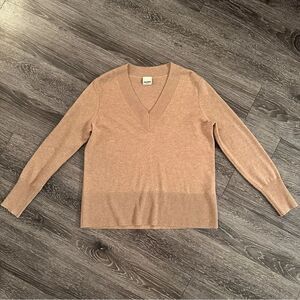 Baldwin Mercerized Wool and Cashmere V Neck Sweater